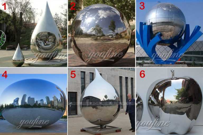 2017 Mirror polished Modern Metal Sculpture in Stainless Steel for