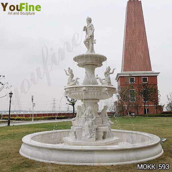 Large Carved White Marble Poseidon Water Fountain For Sale Mokk