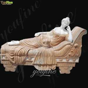 Delicate Life Size Marble Woman Lying Sculptures Paolina Bonaparte For