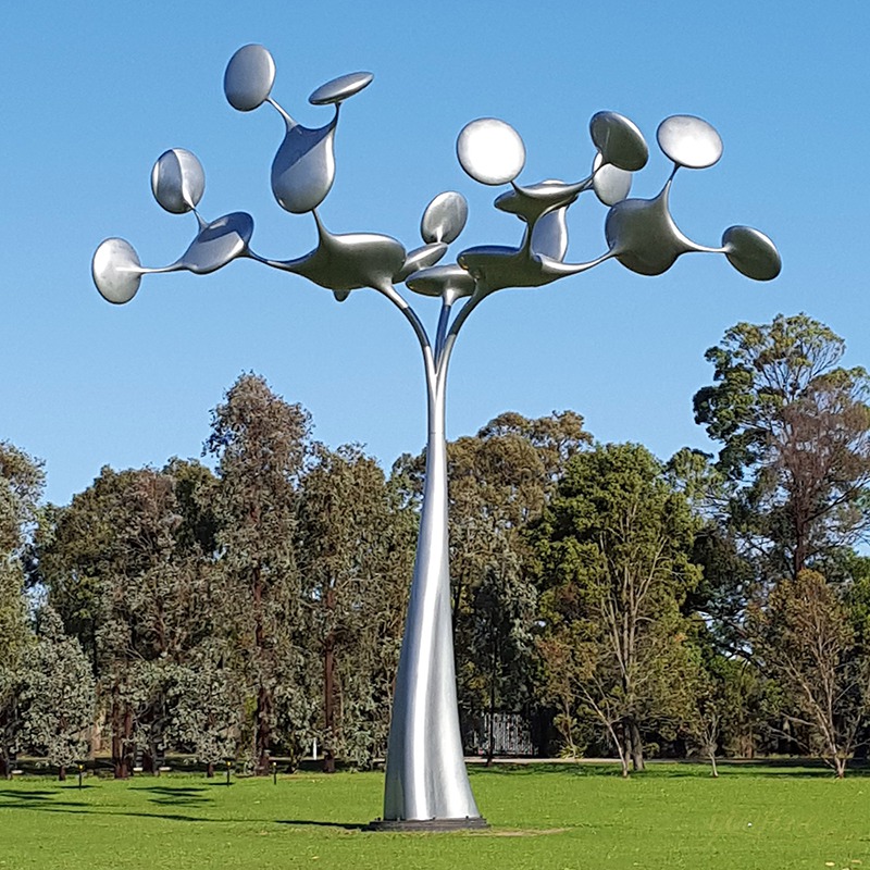 Kinetic Stainless Steel Tree Sculpture