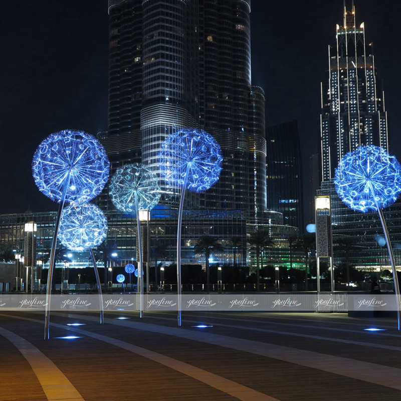 lighting stainless steel sculpture project for outdoors