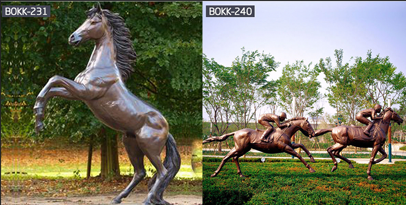 Large Antique Bronze Jumping Horse Statue -BOOK-.png