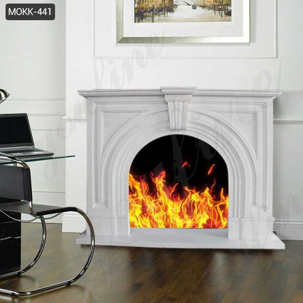 Victorian white marble fireplace frame