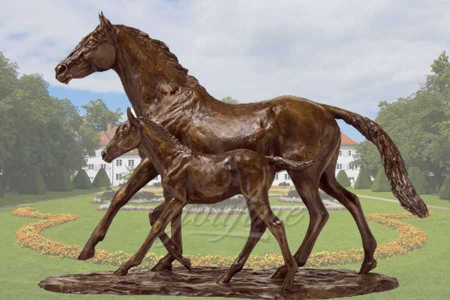 Price Bronze Statue of Mare And Foal for Sale Sculpture