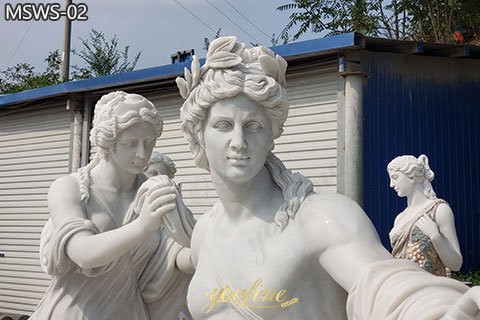 Classical Marble Apollo Bathing Sculpture for Sale 1