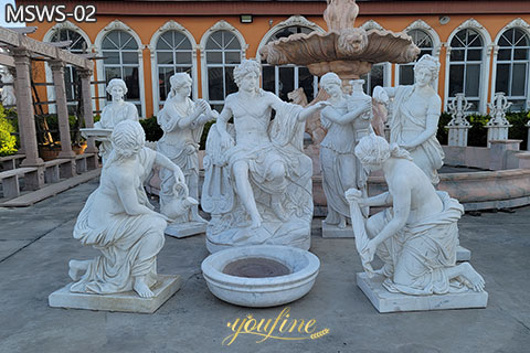 Classical Marble Apollo Bathing Sculpture for Sale 2