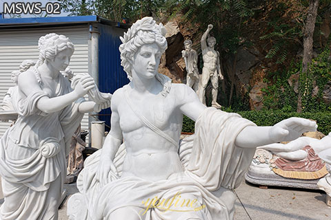 Classical Marble Apollo Bathing Sculpture for Sale