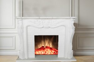 White Marble Fireplace Mantel from Factory