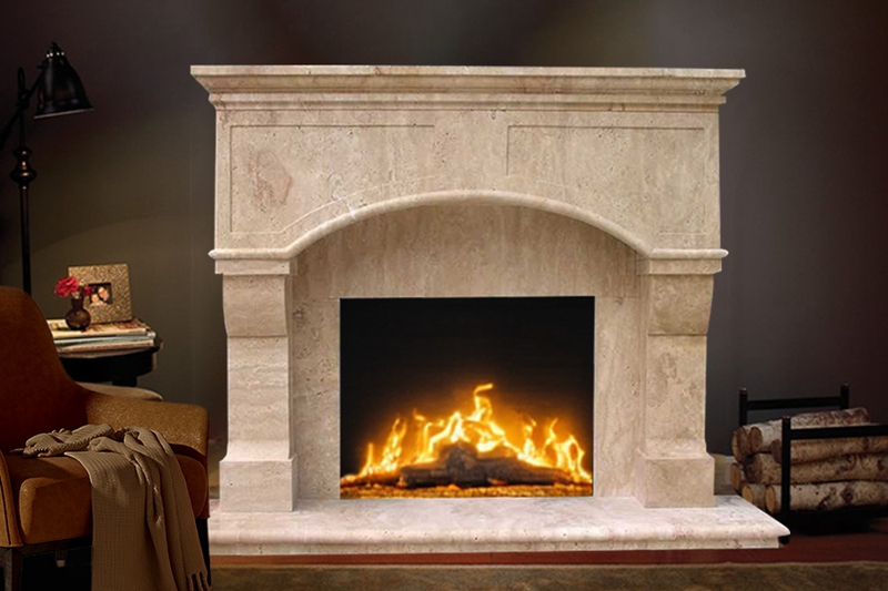 High Quality Victorian Beige Marble Fireplace Mantel for Sale