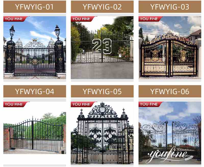 Modern House Wrought Iron Gate Design for Sale