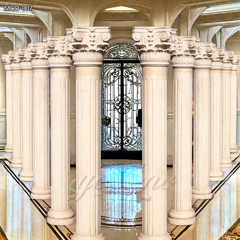 Roman Hand Carved Beige Marble Columns MCO-007