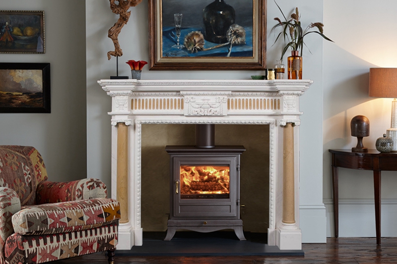 Unique Georgian Multi Color Marble Fireplace Surround