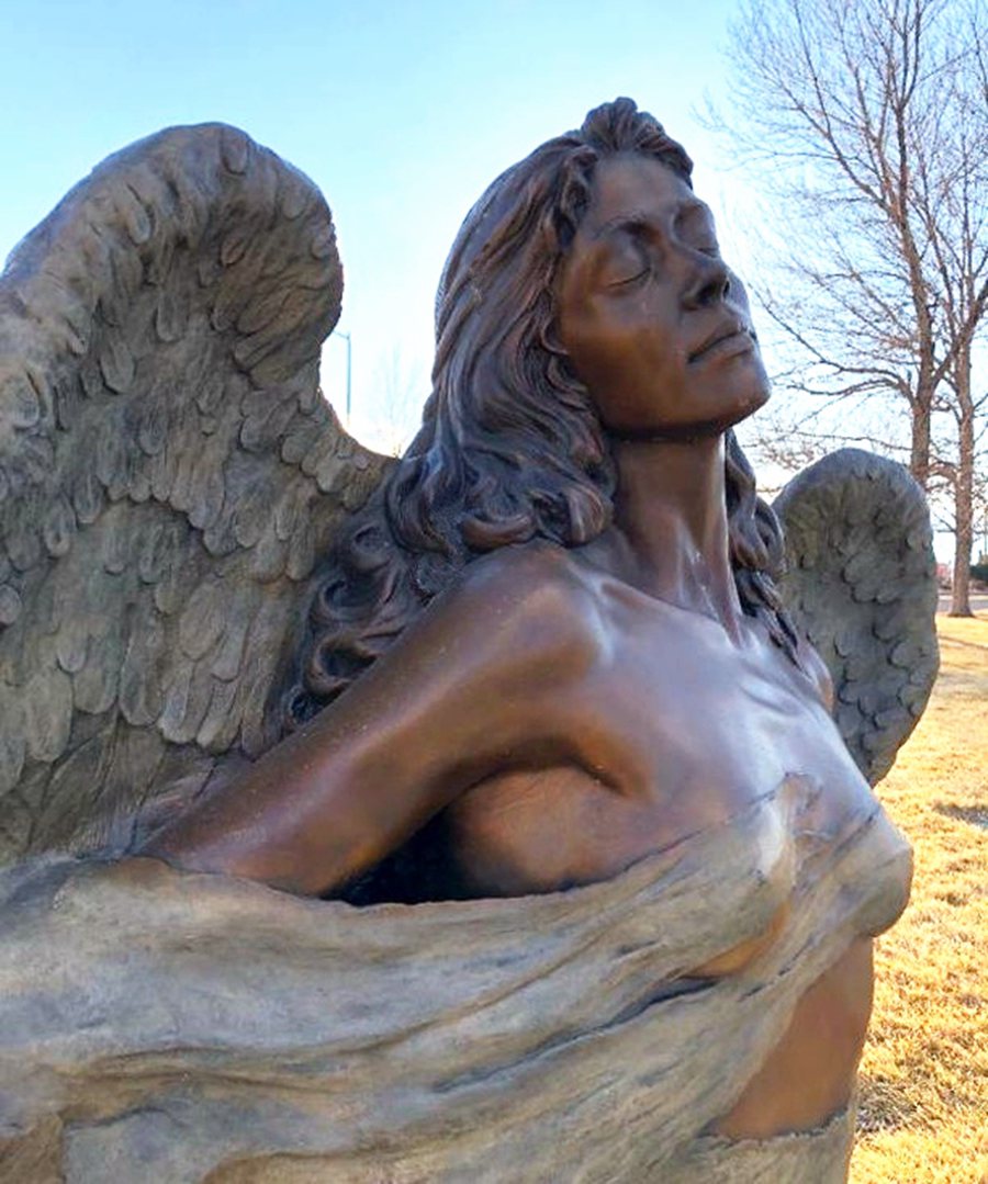 bronze angel sculpture