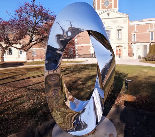 mirror polished abstract steel sculpture