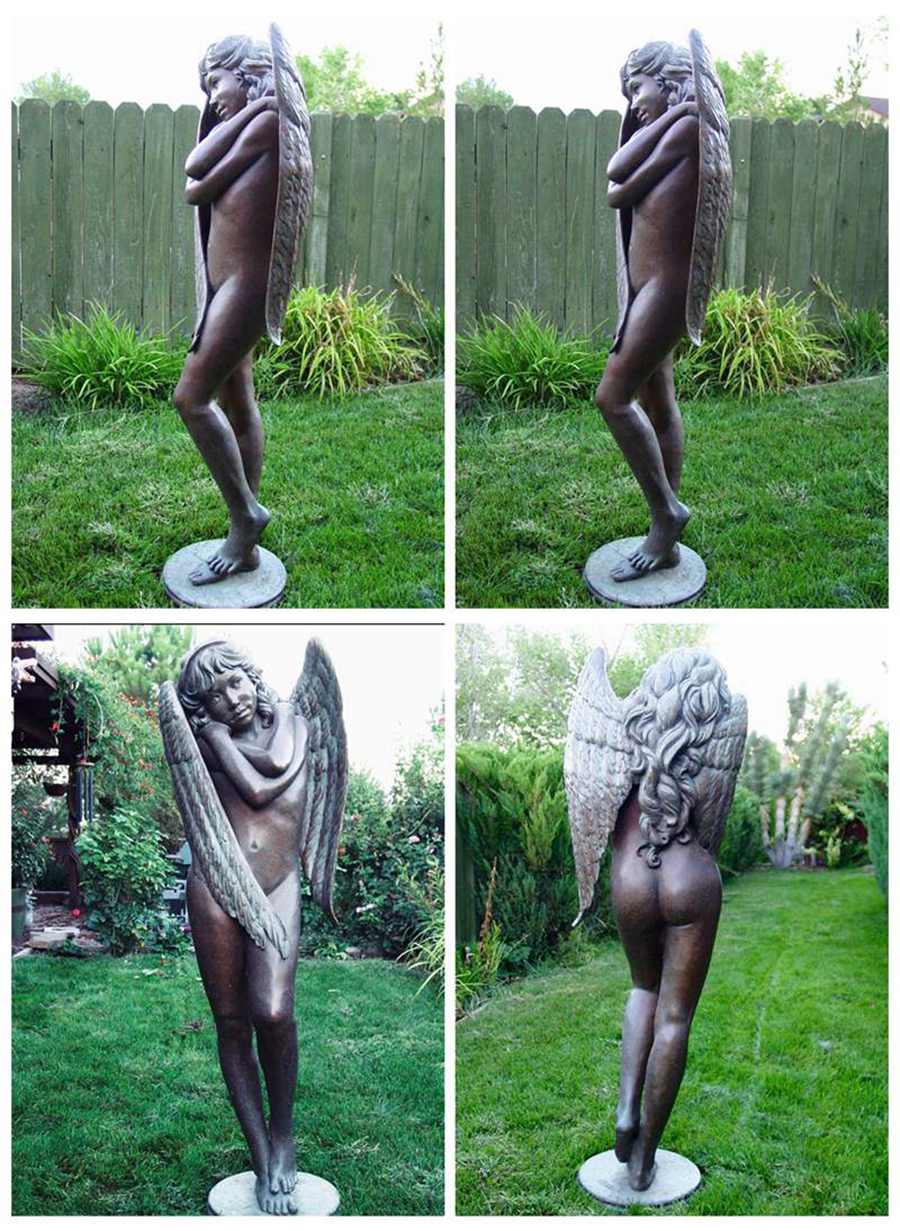 outdoor bronze angel statue