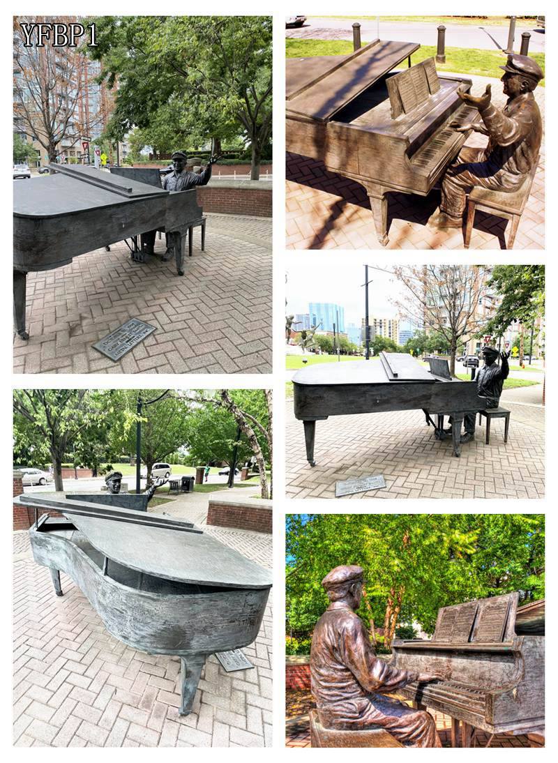 piano bronze sculpture art