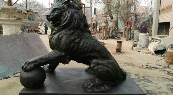 Outdoor Large Bronze Lion Sculpture