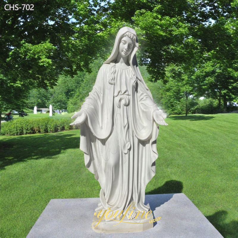 High Polished Hand Carved Mary Marble Statue for church