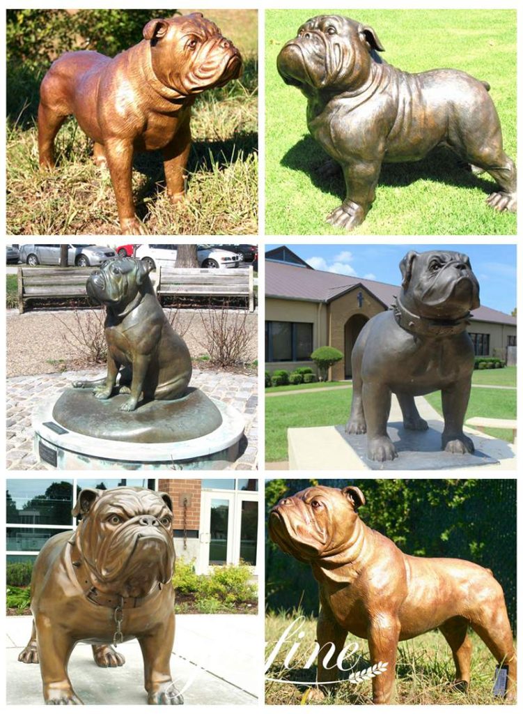 Life Size Garden Bronze English Bulldog Statue BOKK-145 - YouFine Sculpture