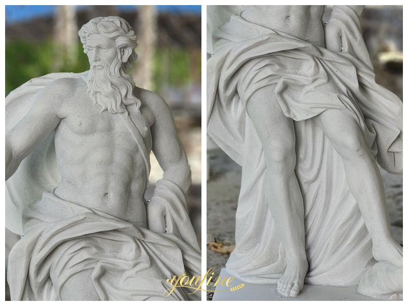 Famous Marble Neptune Poseidon statue details