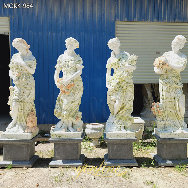 Green Veins Four Seasons Marble Statues