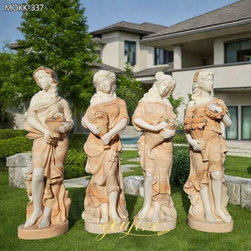 Life Size Hand Carved Four Season Maidens Sculpture for Garden Decor MOKK-337