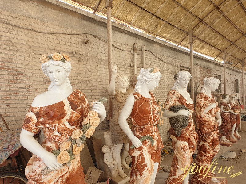 Marble Goddess Four Season Statues details