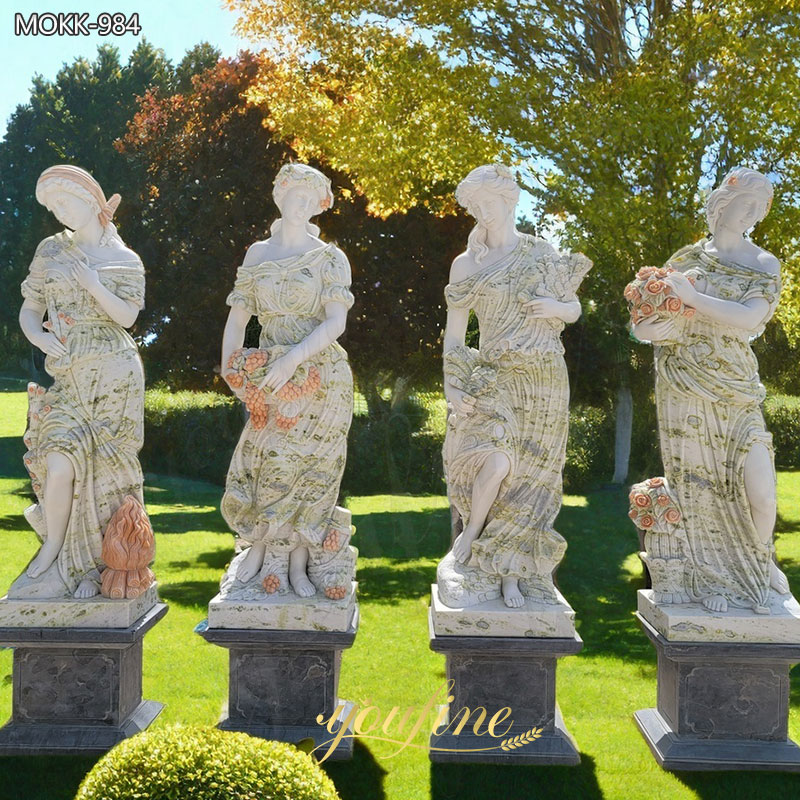 Natural Green Veins Four Seasons Marble Statues Factory Supply MOKK-984