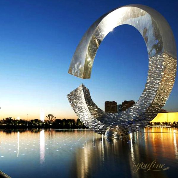 Stainless Steel Sculpture“Noon at Water” for Decor