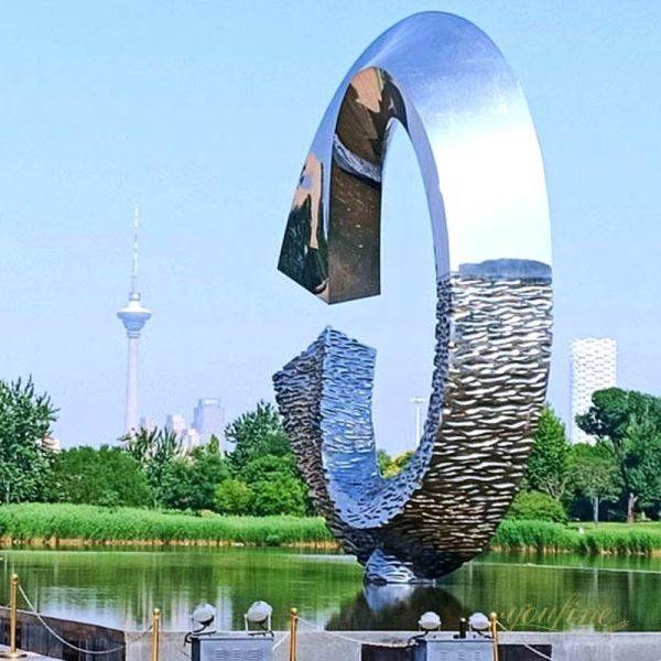 Stainless Steel Sculpture“Noon at Water” for Decor