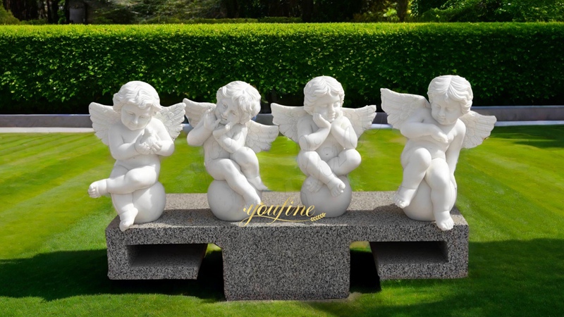 White Cherub Four Seasons Marble Statues