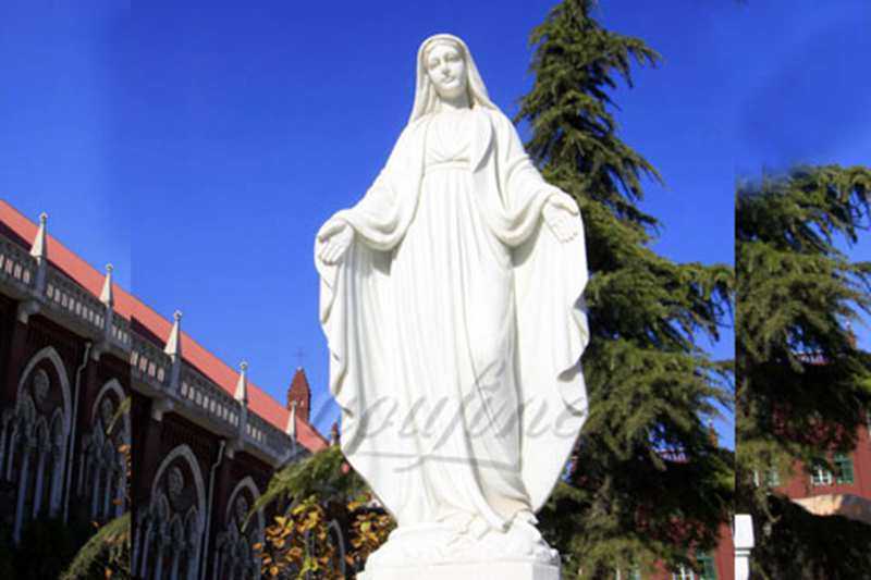 White Marble Blessed Virgin Mary Garden Statues