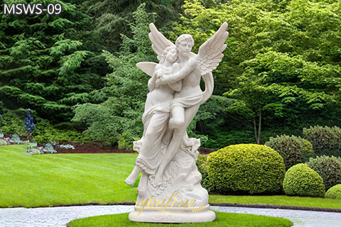 Famous Outdoor Angel Marble Statue of Cupid and Psyche For Garden Decor