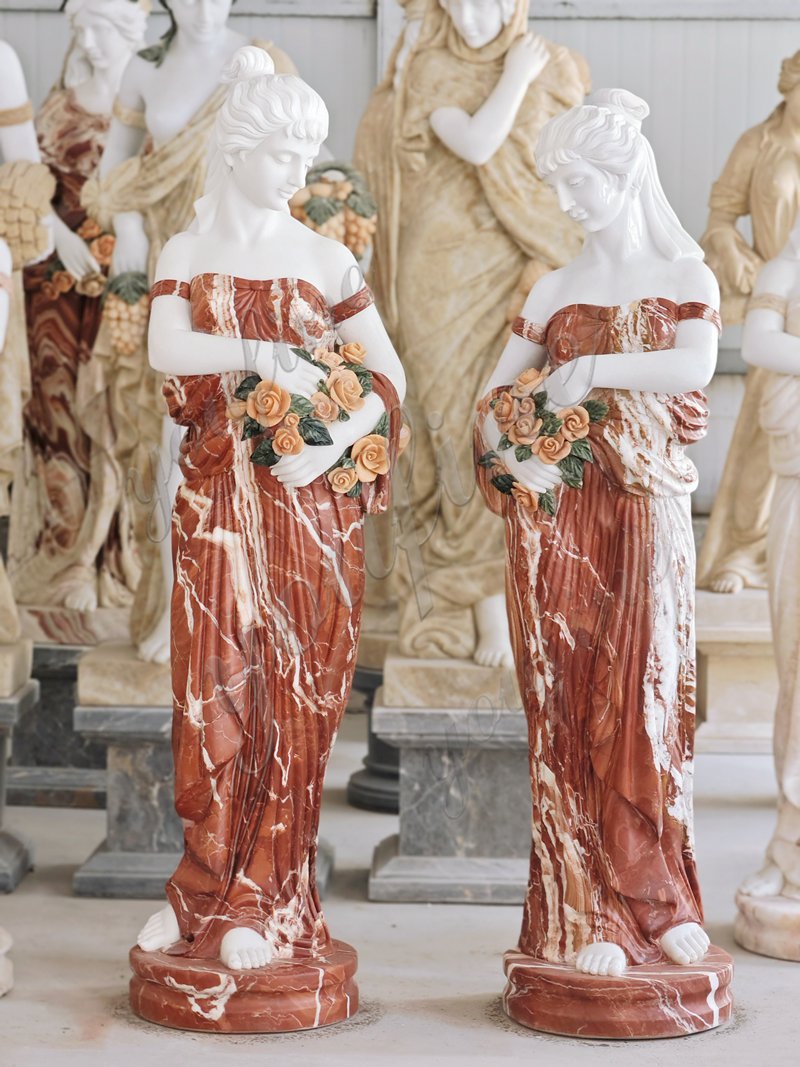 Multi Color Marble Woman Female Statues 3