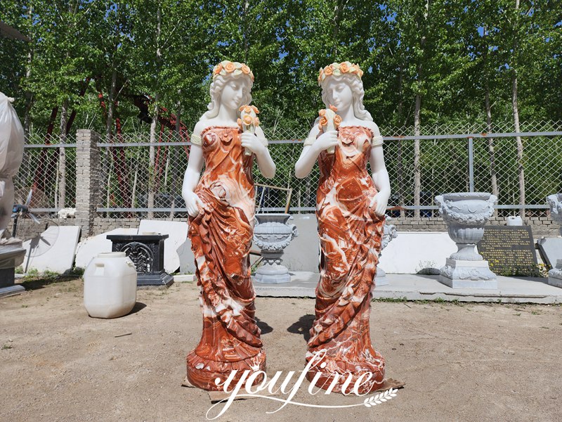 Multi Color Marble Woman Female Statues