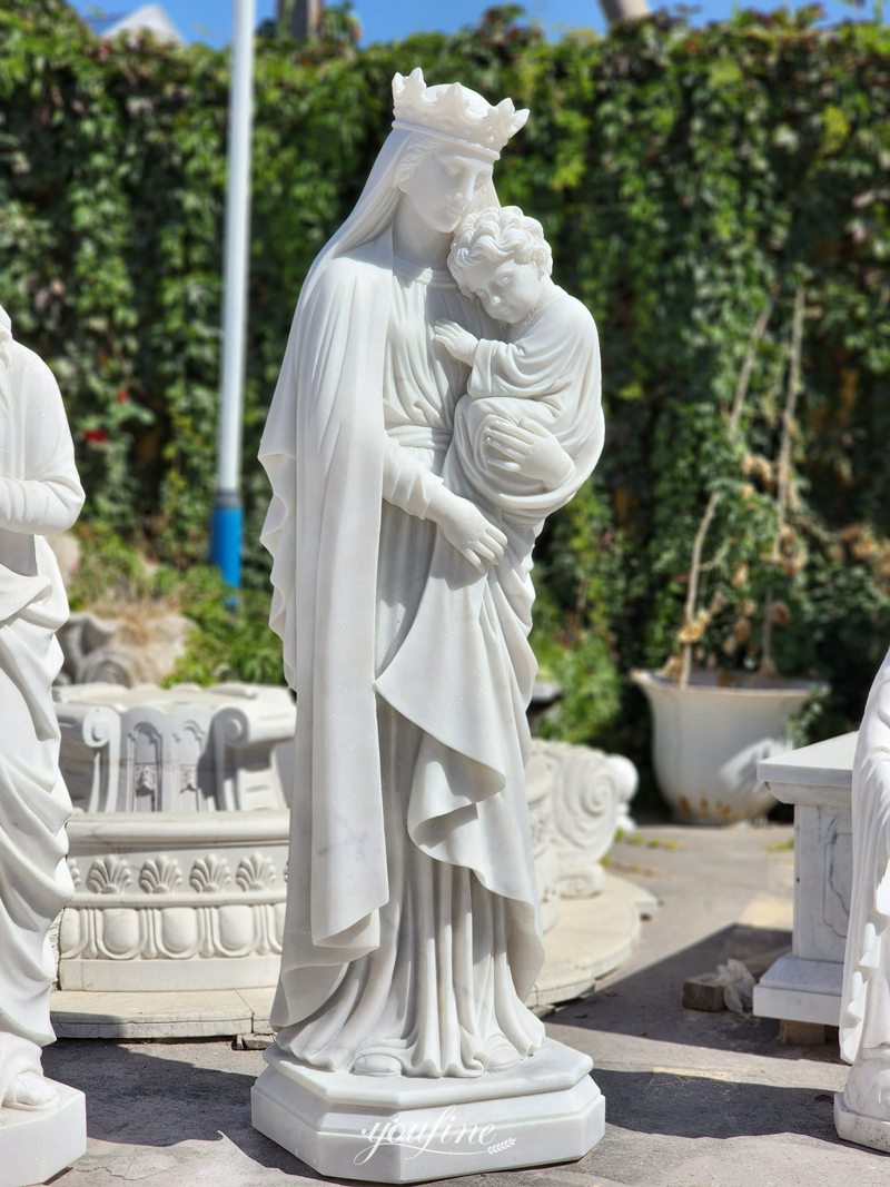 religious art mother mary and baby jesus sculptures for garden