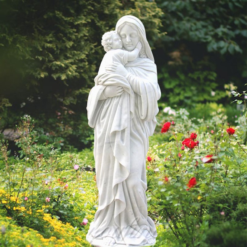 religious art mother mary and baby jesus sculptures for garden