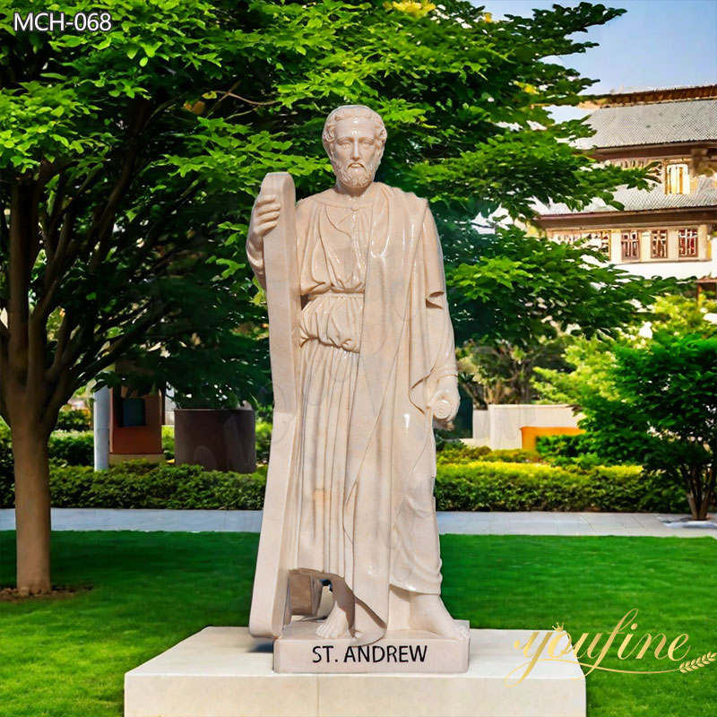 Outdoor Marble Saint Andrew Statue for Sale