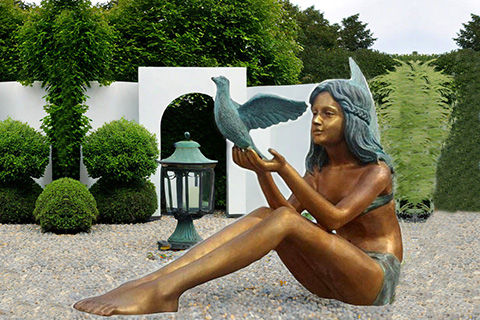 bronze fairy garden statue