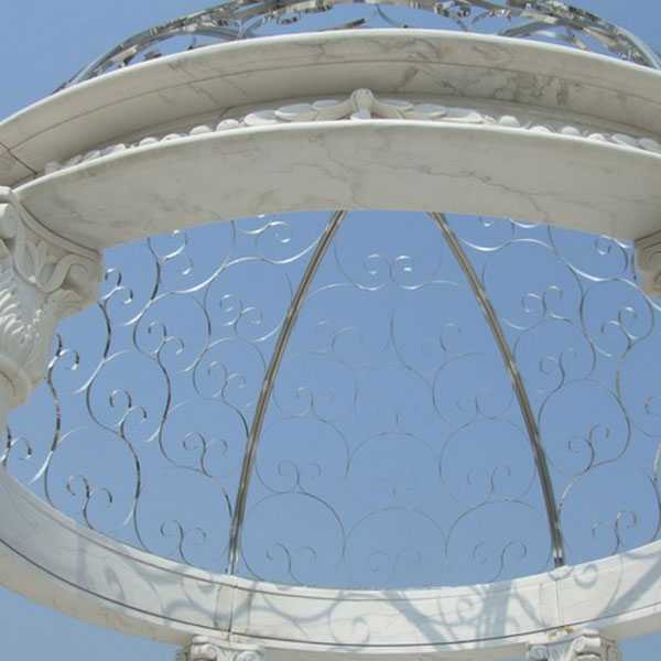 Cheap White Marble Gazebo With Iron Dome Netting Designs Wedding