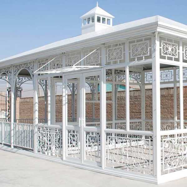 white life size custom made outdoor wrought iron gazebo for wedding ceremony for sale