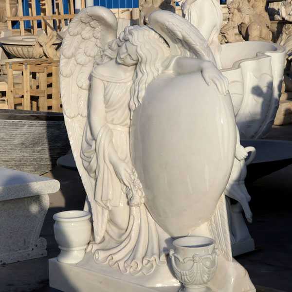 Grief angel with heart marble gravestone monuments designs for sale