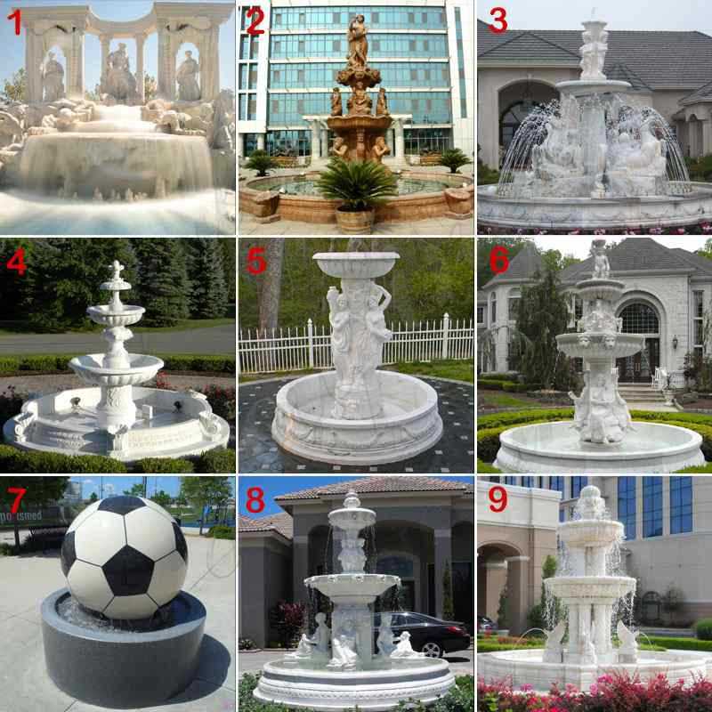 Outdoor White Marble Fountain