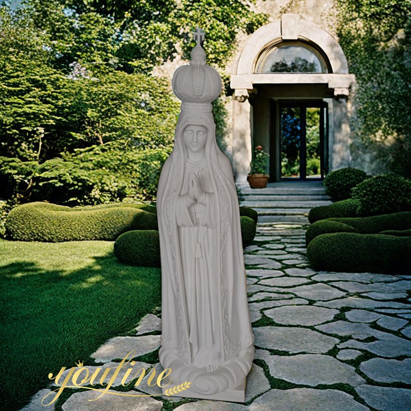 our lady of fatima marble garden statue