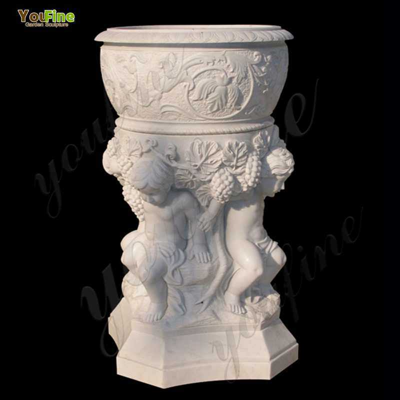 Round Shape Granite Stone Bowl and Planters with Relief Flower Carving Tree  Pots - China Garden Planter and Carved Planter price