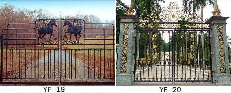 single side entrance wrought iron gate