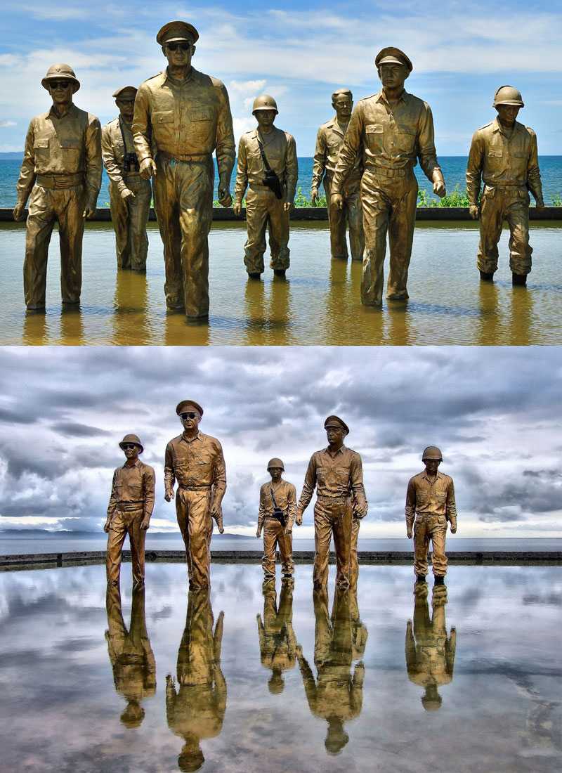 The MacArthur Landing Memorial Park with seven famous bronze sculpture