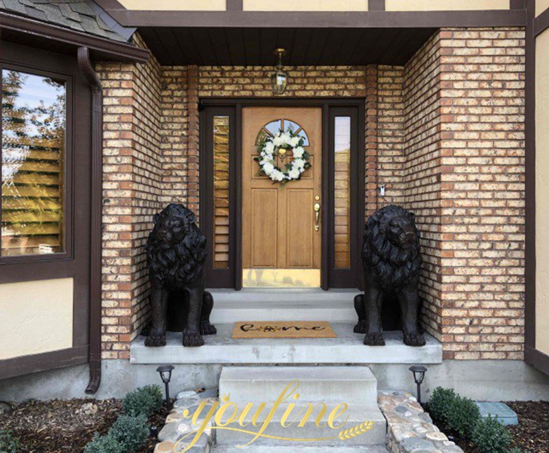 bronze lion statue for front porch