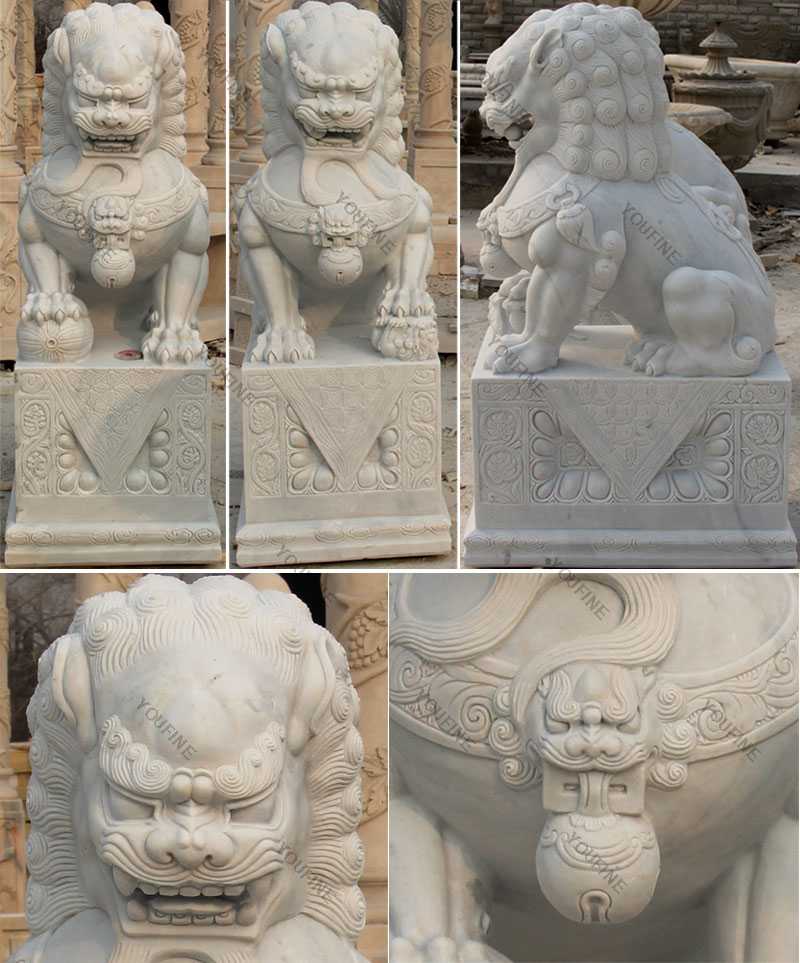 detail of the Pair of Chinese Foo or Fu Dog statue