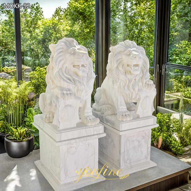 guardian roaring lion statue for front porch